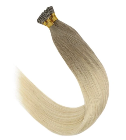 Darkest Blonde with Lightest Blonde Balayage I Tip Extensions
