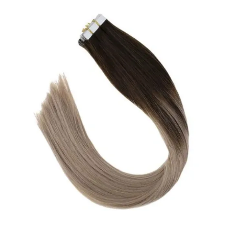 2/18 Balayage Darkest Brown to Ash Blonde Tape In Extensions