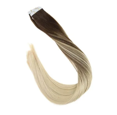 4/613 Balayage Dark Brown Mixed Bleach Blonde Tape In Extensions