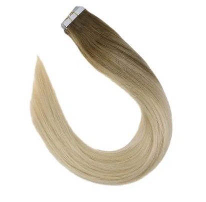 8/60 Brown to Platinum Blonde Balayage Tape In Extensions