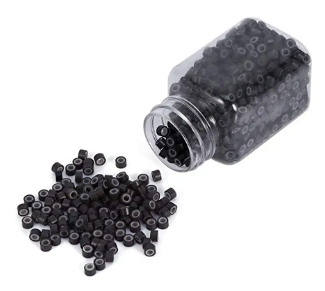 5.0mm Dark Brown Silicone Lined I Tip Extension Beads