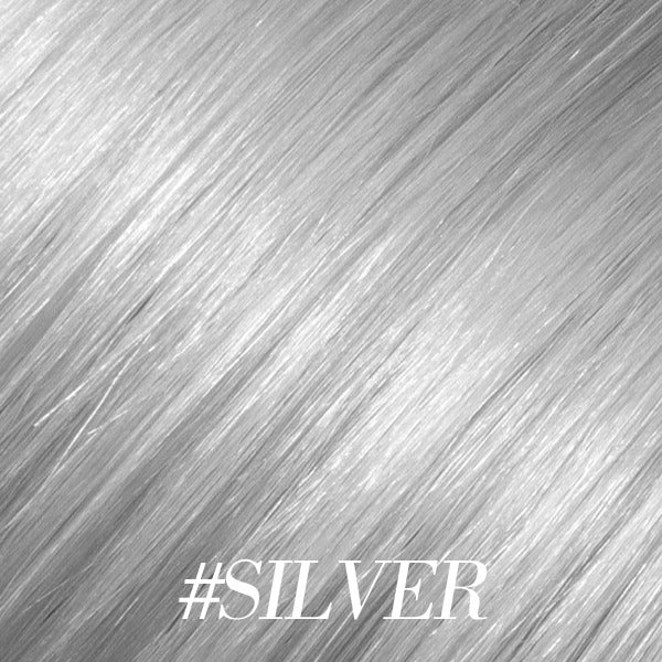 #Silver Grey Seamless Clip In Extensions