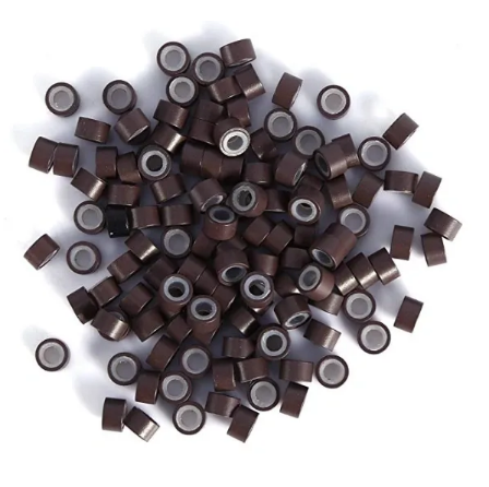 5.0mm Brown Silicone Lined I Tip Extension Beads
