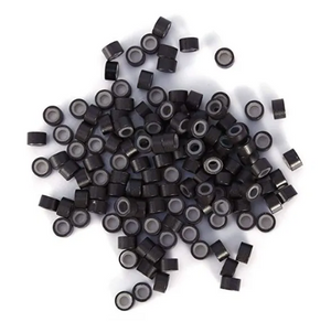 5.0mm Dark Brown Silicone Lined I Tip Extension Beads